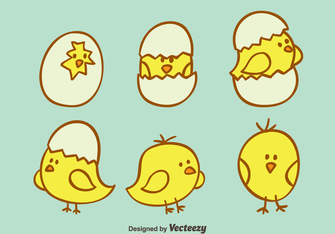 Hand gezeichnet Cute Ostern Küken Vektor - Kostenlose Vektor-Kunst