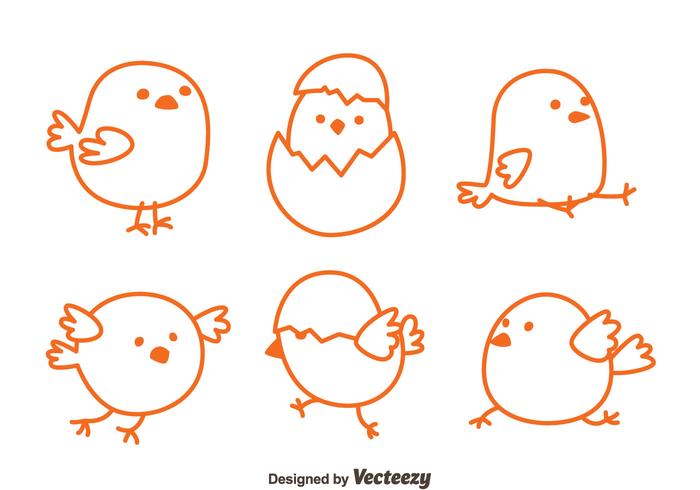 Sketch Easter Chick Vectors