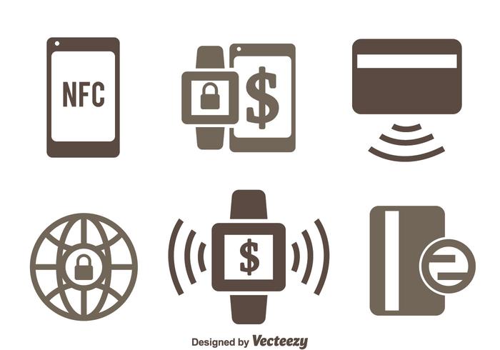 El pago NFC iconos Vectores