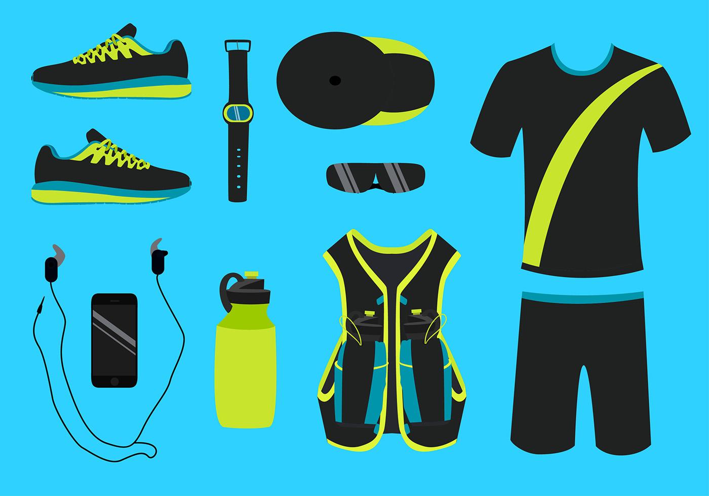 Running Equipment Vector 145796 Vector Art at Vecteezy