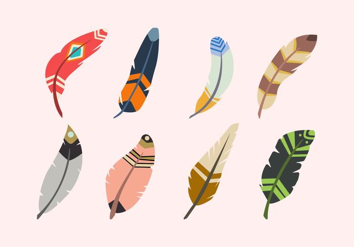 Flat Feather Vectors