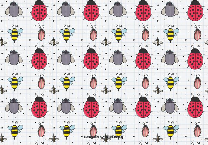 Hand Drawn Insects Pattern vector