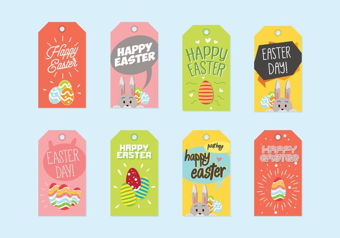 Set of Easter Gift Tags vector