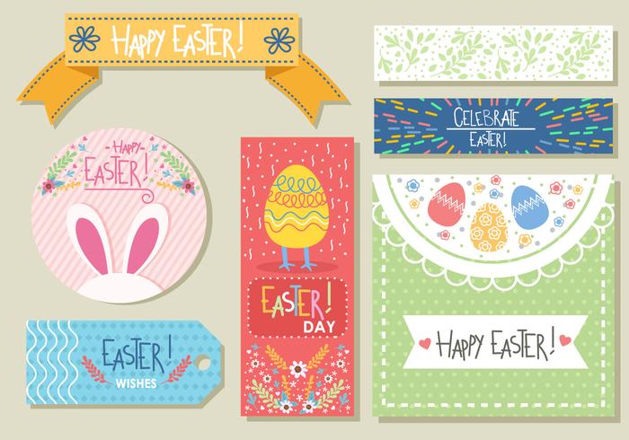 Fun Easter Gift Tags vector