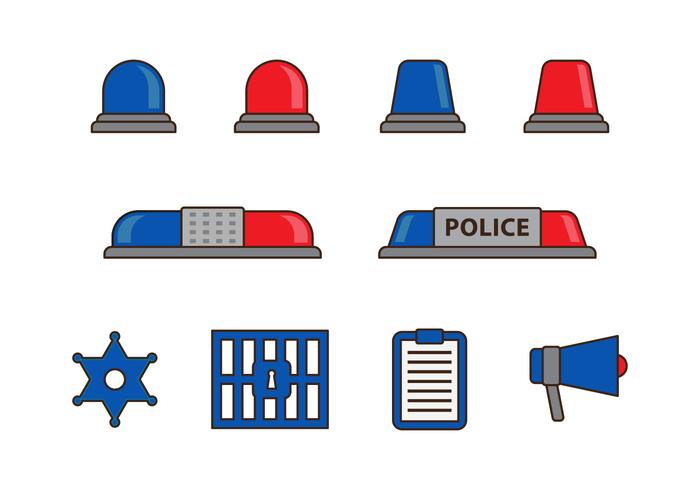Free Police Lights and Items Vector