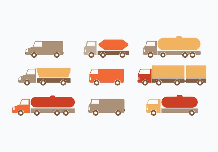 Flat Moving Van Collection vector