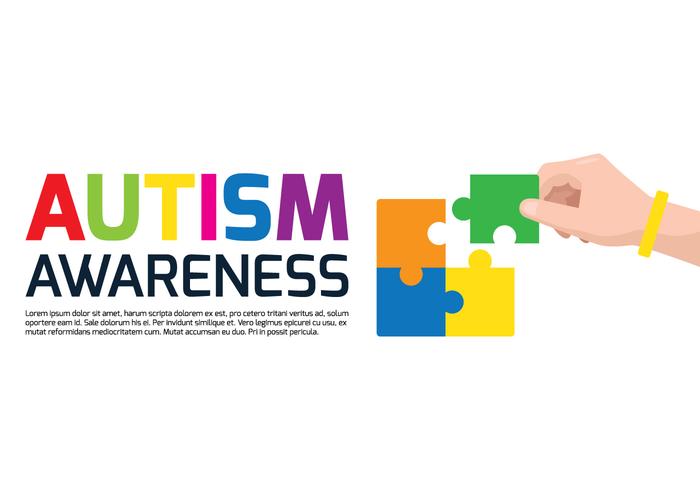 Cartel de la conciencia del autismo vector