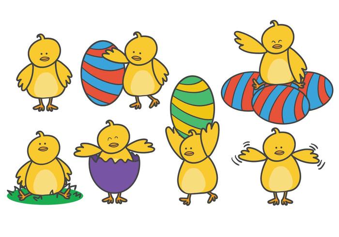 Easter Chick illustration vector set Easter Chick illustration vector set