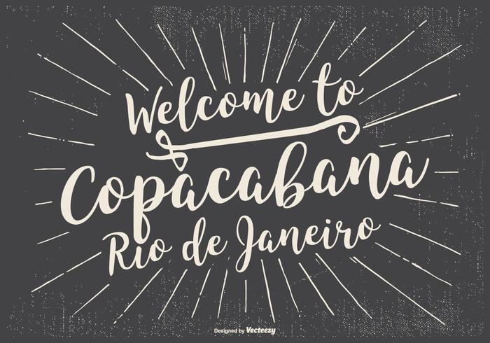 Bienvenido a Copacabana retro Ilustración tipográfica vector