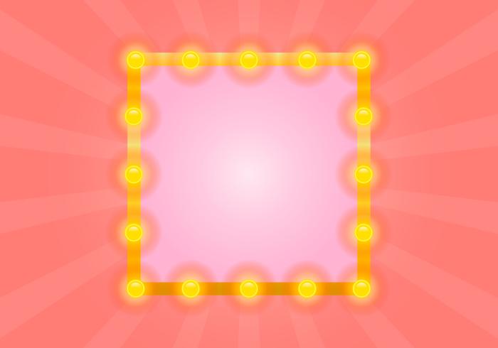 Lighted Mirror with Pink Sunburst Vector Lighted Mirror with Pink Sunburst Vector