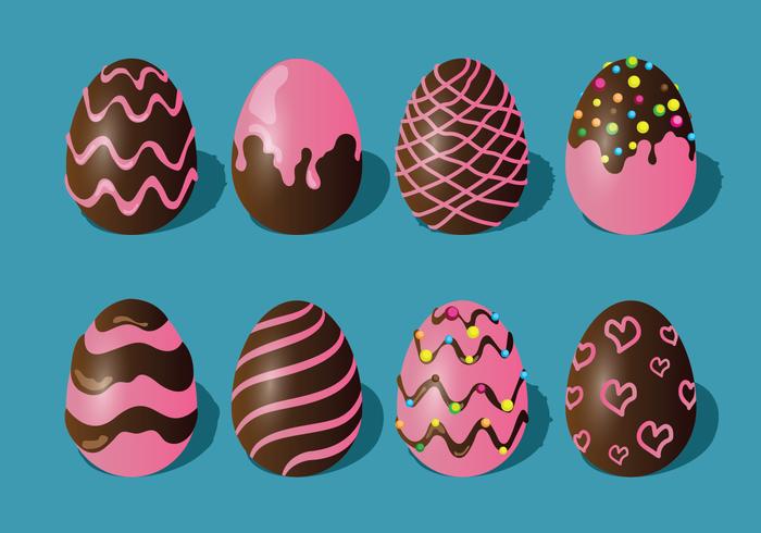 Chocolate Easter Eggs Set vector