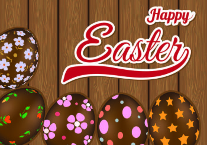 Background Of Chocolate Easter Eggs vector