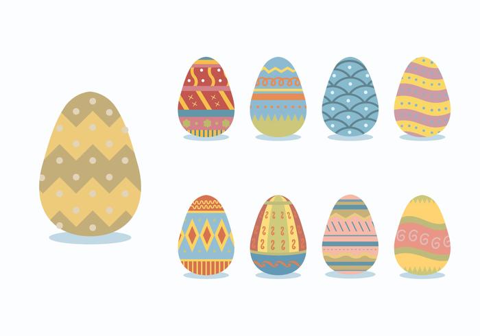 Patterned Colorful Easter Egg Vectors