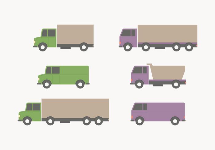 Flat Style Moving Van Collection vector