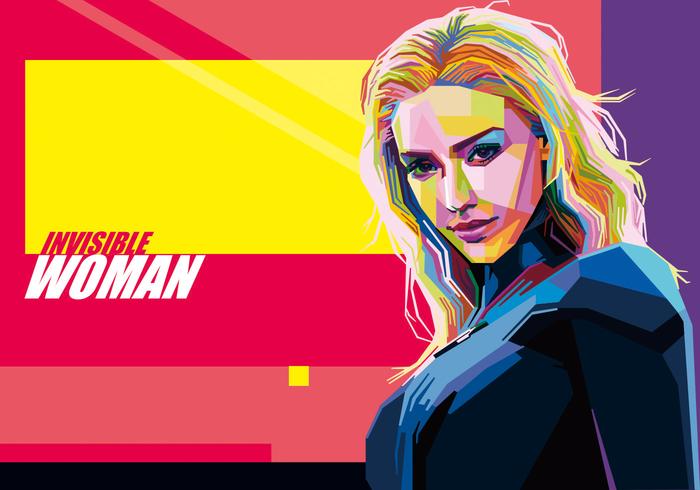 Invisible Woman vector WPAP