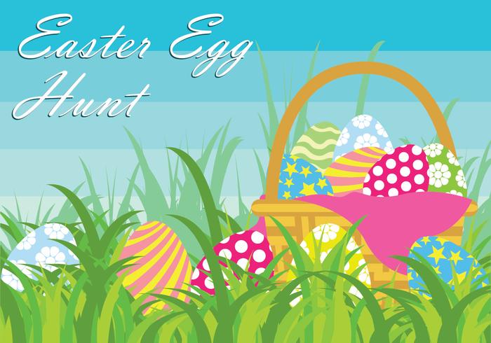 Easter Egg Hunt Vector Illustration