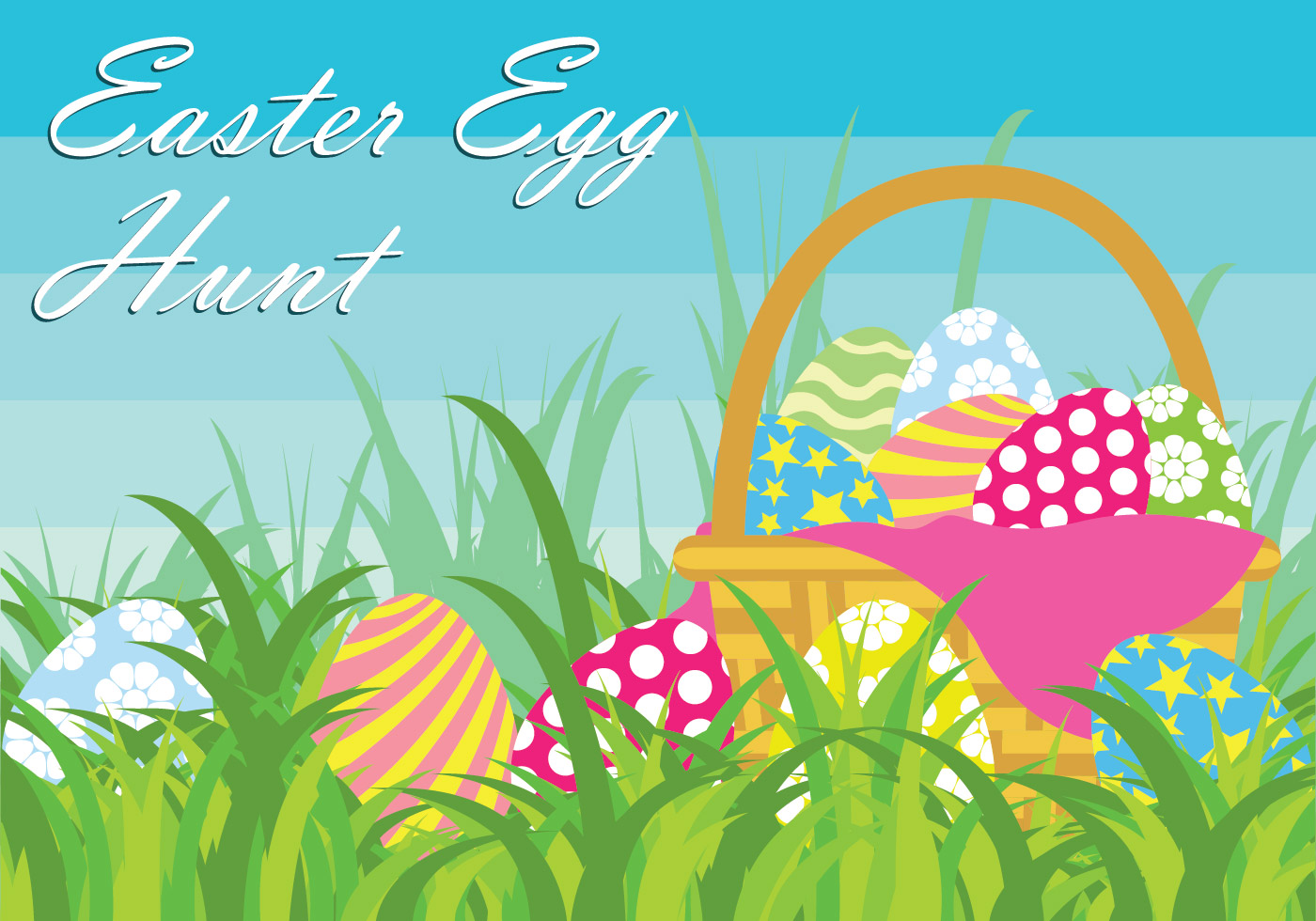 Download Easter Egg Hunt Vector Illustration 146059 Vector Art at Vecteezy