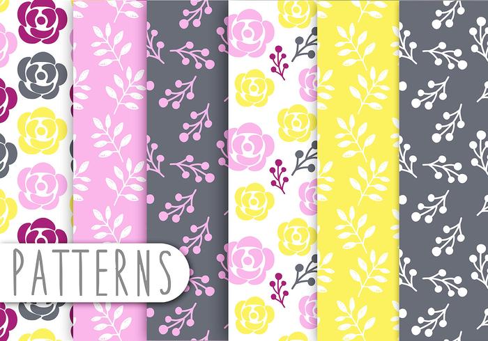 Floral Decorative Pattern Vector Set