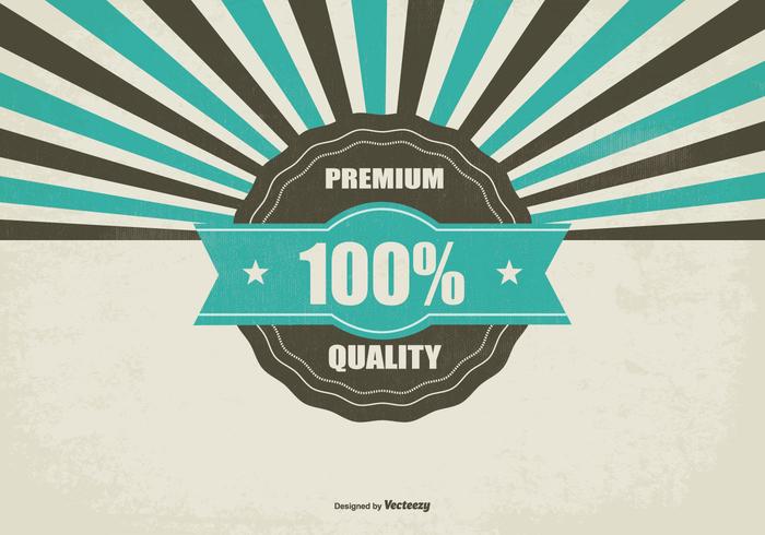 Antecedentes de promoción de calidad premium retro vector