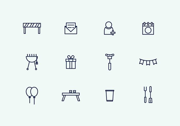 Outline Party Icons vector