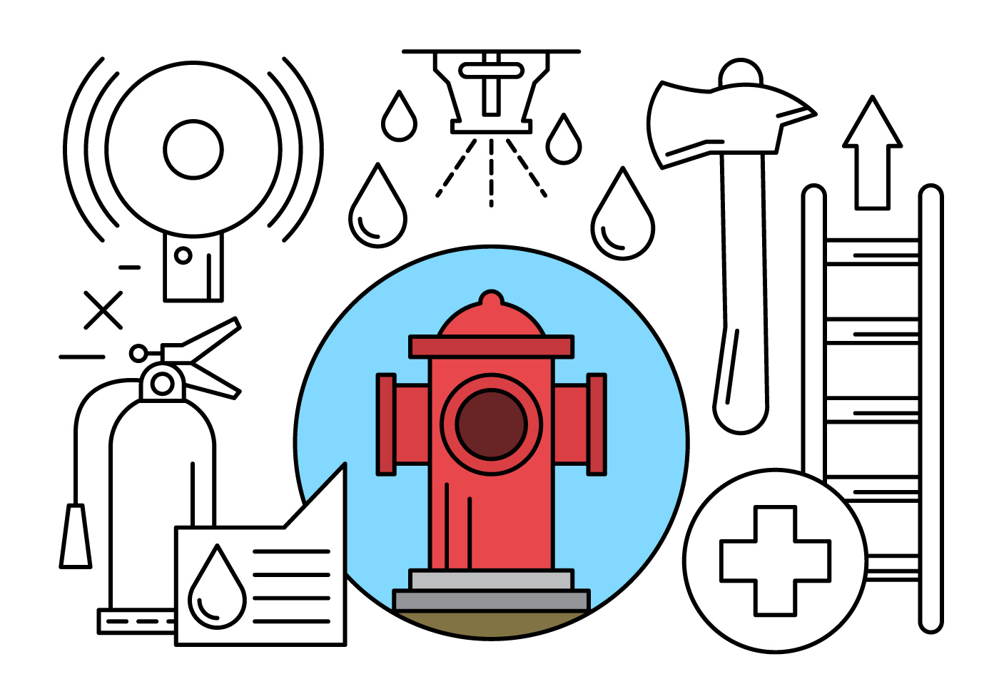Firefighter and Fire Department Icons in Vector - Download ...