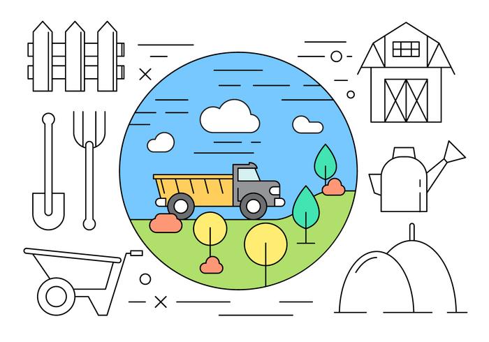 Minimal Styled Farming Icons in Vector