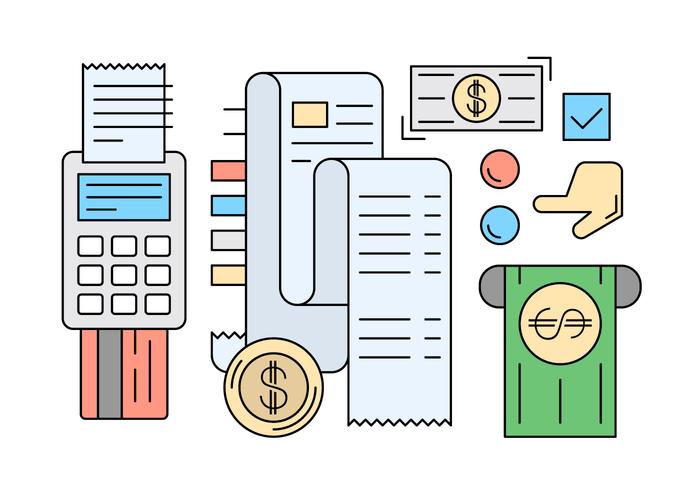 Linear Payment Icons vector