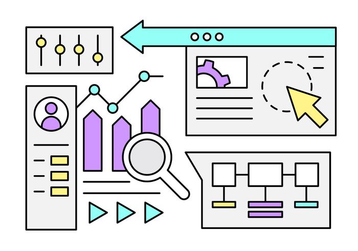 Free Linear Business and Web Elements vector