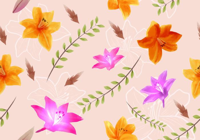 Rhododendron Seamless Pattern vector