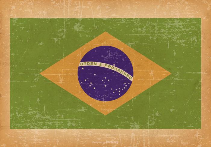 Bandera del Grunge del Brasil vector