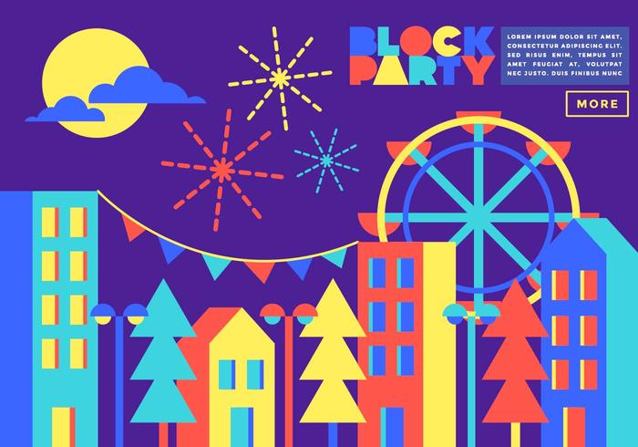 Block Party Illustration Vector