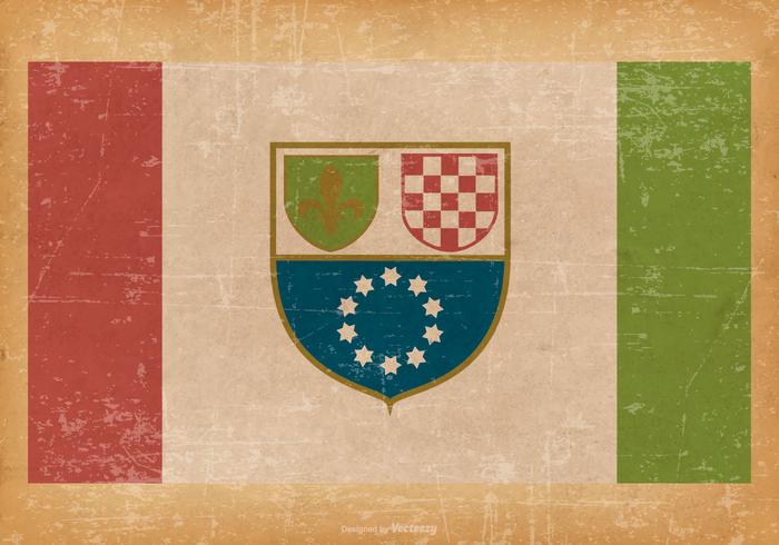 Grunge Flag of Federation Bosnia and Herzegovina vector