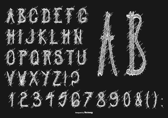 Cute Messy Scribble Syle Alphabet  vector