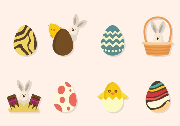 Flat Easter Vectors Flat Easter Vectors