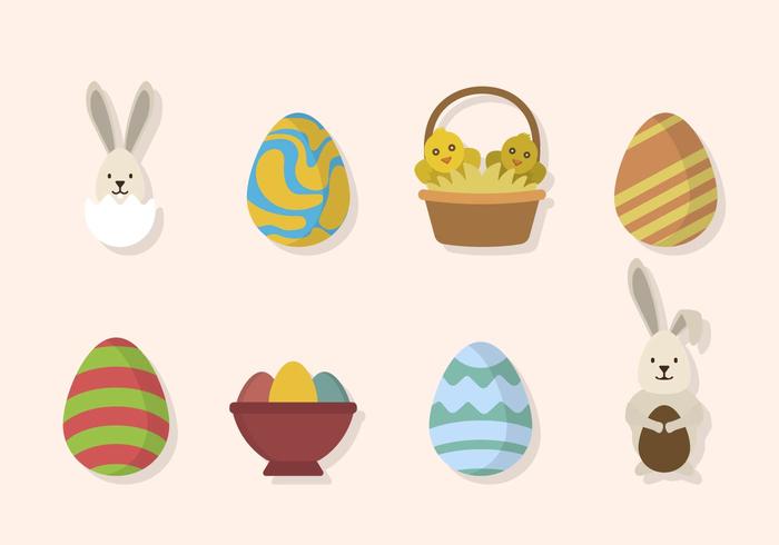 Flat Easter Vectors Flat Easter Vectors