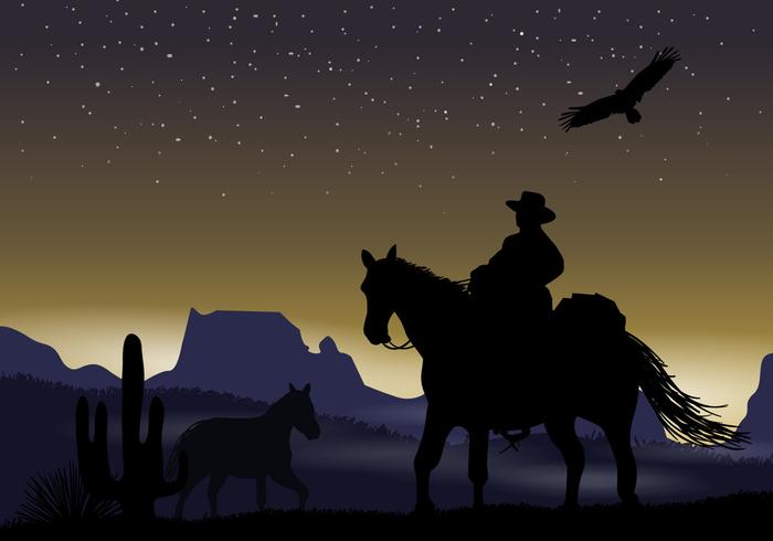 Gaucho Noche Silueta vector