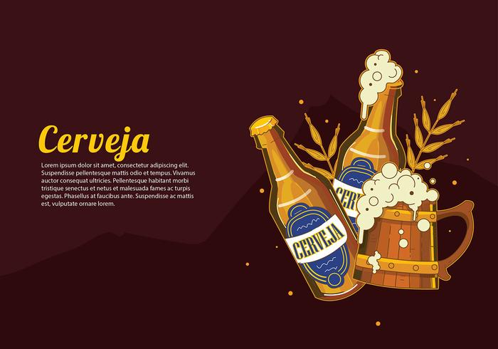 Cerveja botella abierta vector gratuito