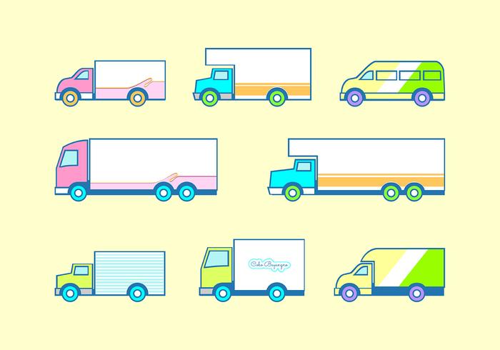 Flat Icon Moving Van Free Vector