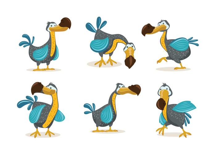 Ilustración del pájaro del Dodo estilo de dibujos animados vector