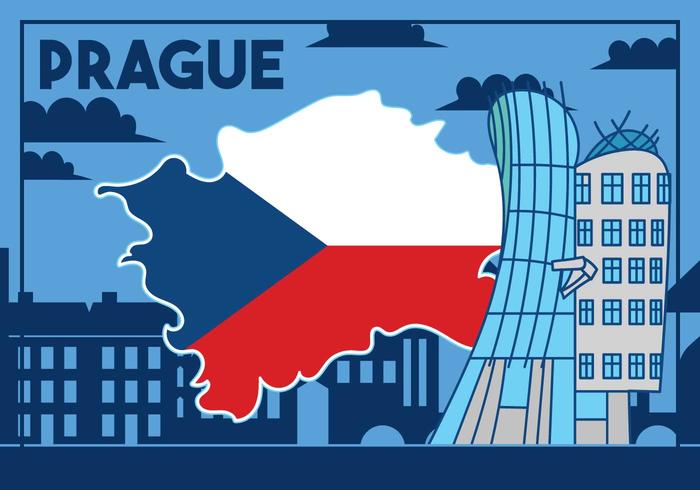 Prague landmark illustration vector