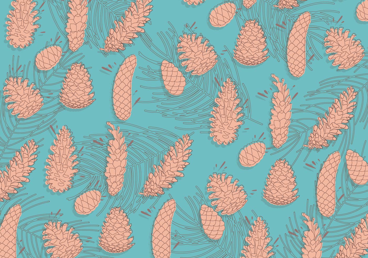Pine Cones Pattern Vector 146340 Vector Art at Vecteezy