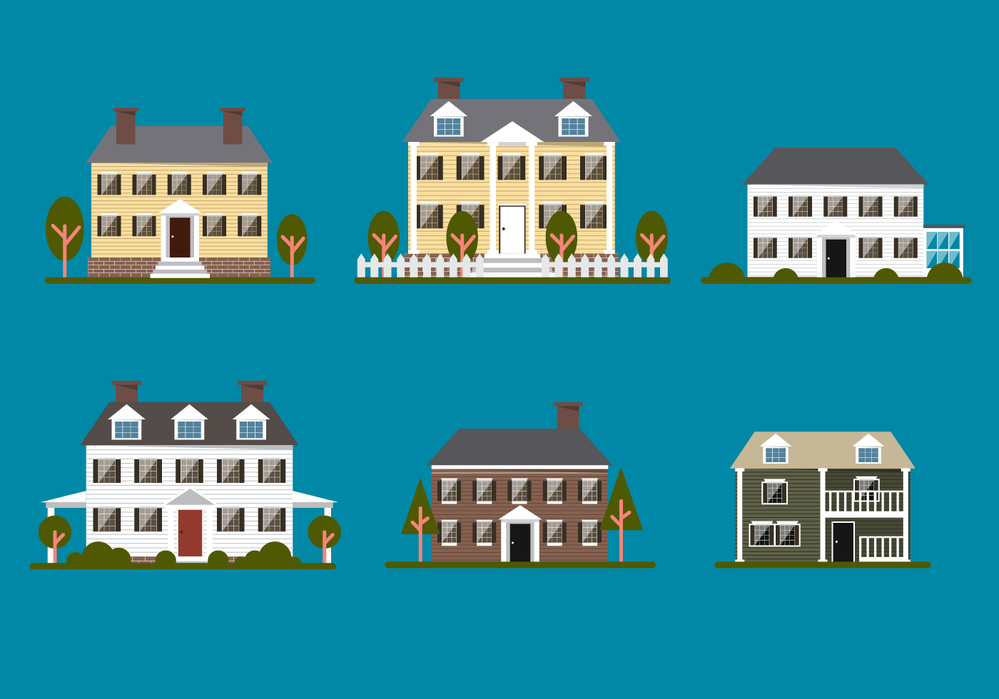 Old Colonial Home Vector - Download Free Vectors, Clipart ... for Cricut.