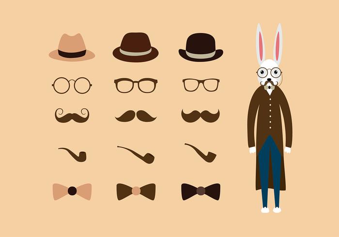 Hipster Pascua vector libre