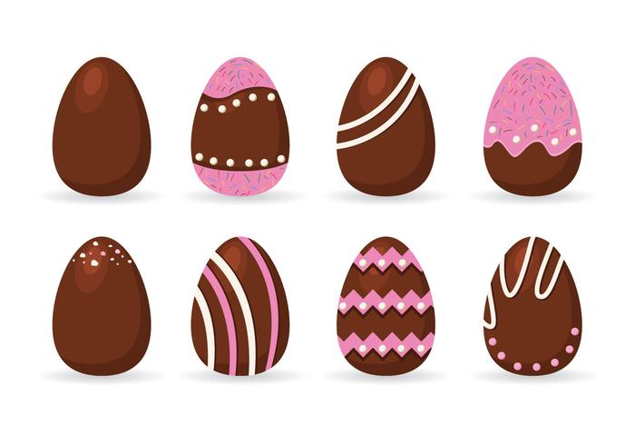 Dark Chocolate Easter Eggs Vector