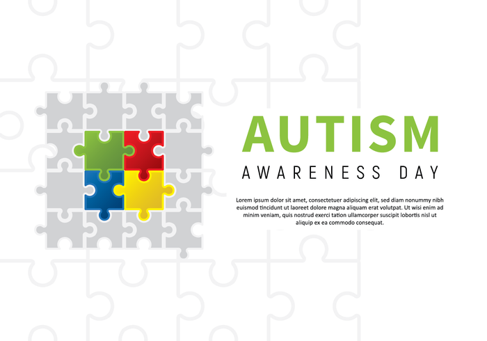 Autism Awareness Puzzle Poster vector