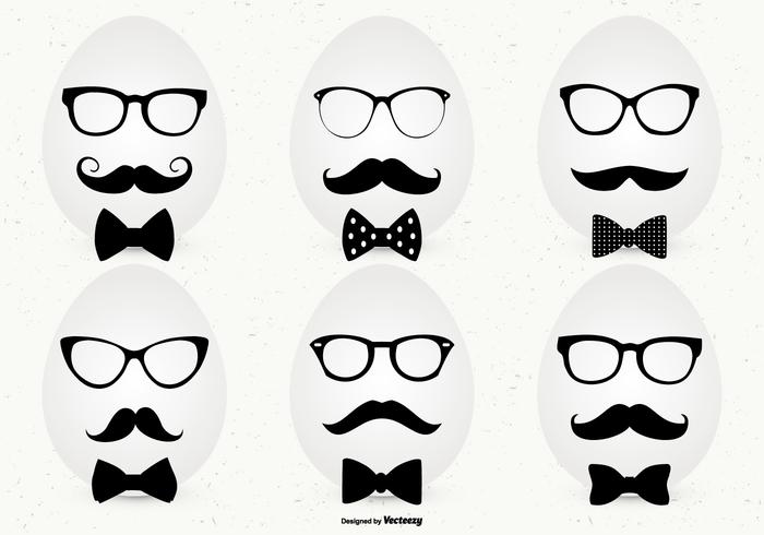 Hipster Style Easter Egg Collection vector