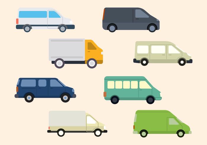 Flat Van Vector Collection