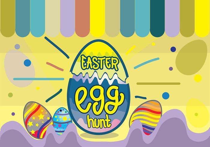 Colorful Easter Egg Hunt Funky Pop Background vector