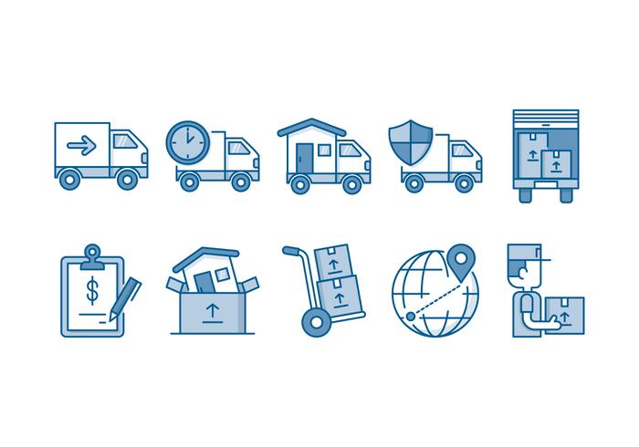 Mover Servicio Icon Set vector