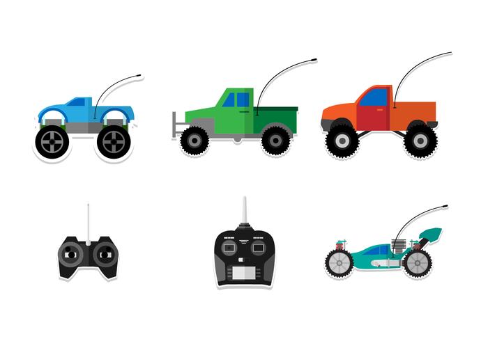 Flat RC Car Vectors Flat RC Car Vectors